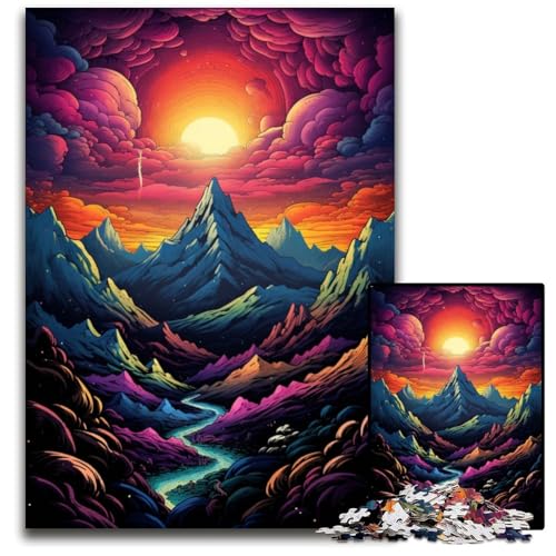 Psychedelic Alps Puzzle 1000 Teile für Erwachsene anspruchsvolle Puzzles Lernspielzeug für Teenager Heimbüro-Dekoration 1000 PCS (38x26cm) von ouynngjing