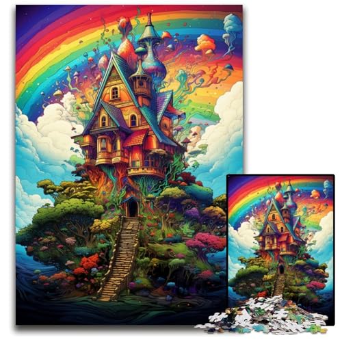 Psychedelische Kabine im Himmel-Puzzle 1000 Teile für Erwachsene Holzpuzzle anspruchsvolles Denkspiel für Teenager unterhaltsames interaktives Spiel für die ganze Familie 1000 Teile (75x50cm) von ouynngjing