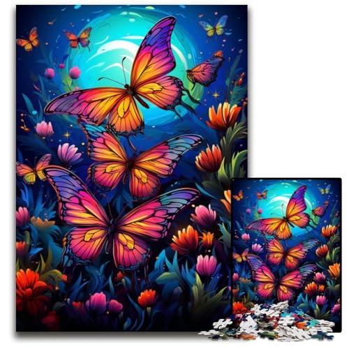 Psychedelische Kunst Schmetterling 1000 Teile Puzzle für Erwachsene Papierpuzzle Perfekt für Halloween Weihnachten Geburtstagsgeschenk 1000 PCS (38x26cm) von ouynngjing