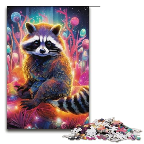 Psychedelischer Tier-Waschbär, 1000-teiliges Puzzle für Erwachsene, Puzzle als Geschenk, geeignet für und Teenager ab 14 Jahren, 300 Teile Psychedelischer Tier-Waschbär, 1000-teiliges Puzzle für Erwachsene, Puzzle als Geschenk, geeignet für und Teenager ab 14 Jahren, 300 Teile von ouynngjing