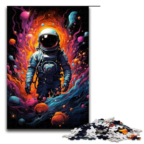 Puzzle „Astronaut im Farbraum 1000 Teile Holzpuzzle für Erwachsene und Kinder ab 12 Jahren Familienspaß-Puzzle 1000 Teile (75 x 50 cm) von ouynngjing