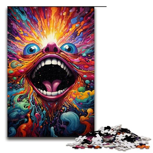 Puzzle „Bizarre Bunte Monster 1000 Teile Holzpuzzle für Erwachsene und Kinder ab 12 Jahren Familienspaß-Puzzle 1000 Teile (75 x 50 cm) von ouynngjing