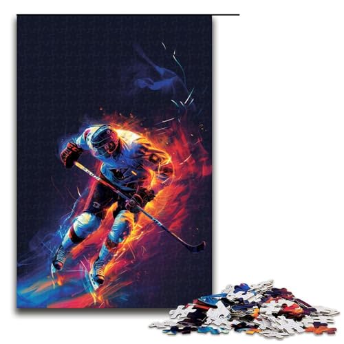 Puzzle „Hockeyspieler“ 1000 Teile Holzpuzzle für Erwachsene und Kinder ab 12 Jahren FamilienspaßPuzzle 1000 Teile (75 x 50 cm) von ouynngjing
