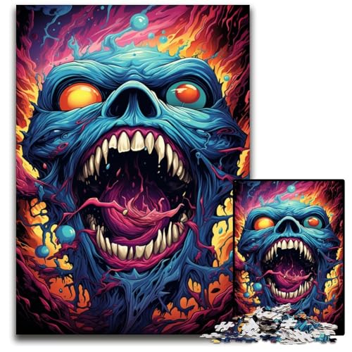 Puzzle 1000 Teile Fantasie Bunte Zombies Holzpuzzle für Erwachsene Geburtstage Feiertage am besten für Weihnachten 1000 Teile (75 x 50 cm) von ouynngjing