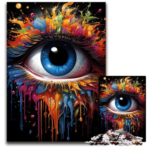 Puzzle 1000 Teile Malen Augen ausmalen schwierige Puzzles anspruchsvolles Denkspiel für Teenager unterhaltsames interaktives Spiel für die ganze Familie 1000 Teile (38x26cm) von ouynngjing