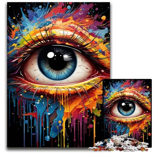 Puzzle 1000 Teile Malen Augen ausmalen schwierige Puzzles anspruchsvolles Denkspiel für Teenager unterhaltsames interaktives Spiel für die ganze Familie 1000 Teile (75x50cm) von ouynngjing