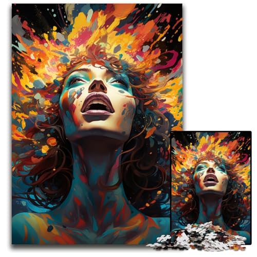 Puzzle 1000 Teile Malen Farbe Mädchen schwierige Puzzles anspruchsvolles Denkspiel für Teenager unterhaltsames interaktives Spiel für die ganze Familie 1000 Teile (75x50cm) von ouynngjing