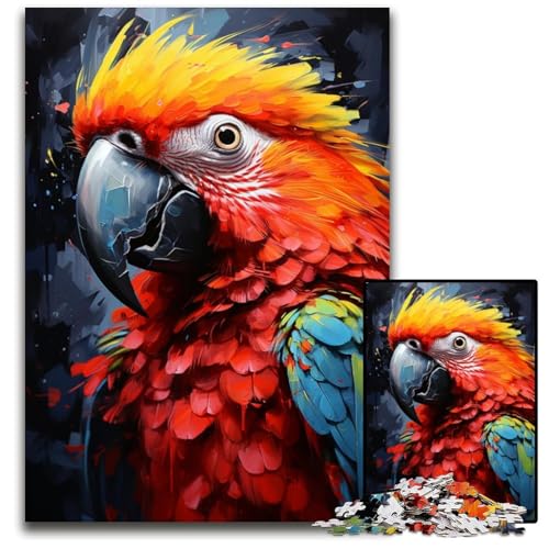 Puzzle 1000 Teile Malen eines bunten Papageis schwierige Puzzles anspruchsvolles Denkspiel für Teenager unterhaltsames interaktives Spiel für die ganze Familie 1000 Teile (38x26cm) von ouynngjing