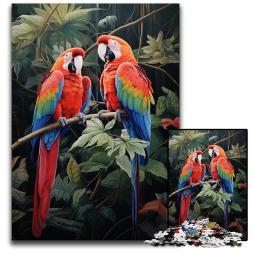 Puzzle 1000 Teile Papagei im Dschungel schwierige Puzzles anspruchsvolles Denkspiel für Teenager unterhaltsames interaktives Spiel für die ganze Familie 1000 Teile (38x26cm) von ouynngjing