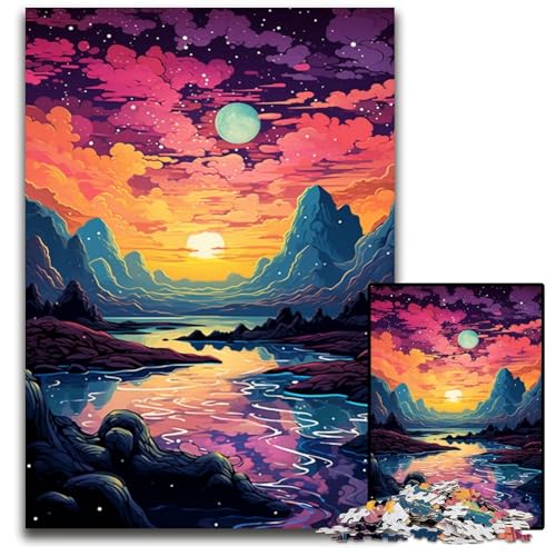 Puzzle 1000 Teile Planeten Farblandschaft schwierige Puzzles anspruchsvolles Denkspiel für Teenager unterhaltsames interaktives Spiel für die ganze Familie 1000 Teile (75x50cm) von ouynngjing