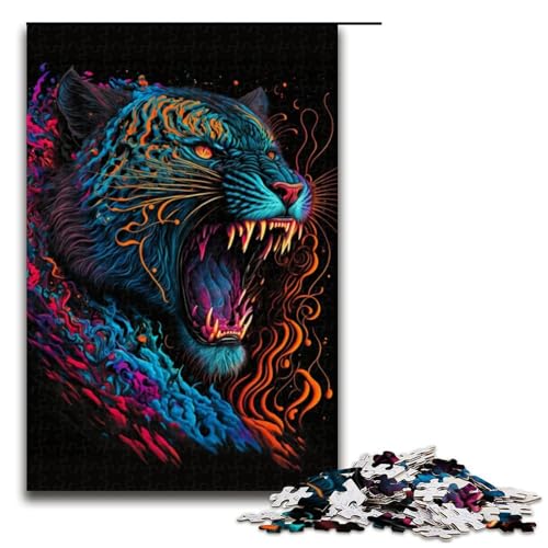 Puzzle 1000 Teile für Erwachsene, farbenfrohes Kunst-Eiffelturm-Puzzle, praktisches Spiel, einzigartige Heimdekoration und Geschenke, 1000 PCS von ouynngjing