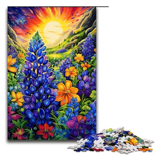 Puzzle 1000 Teile für Erwachsene Bluebonnet_buntes Puzzle praktisches Spiel einzigartige Heimdekoration und Geschenke 1000 Teile (75 x 50 cm) von ouynngjing