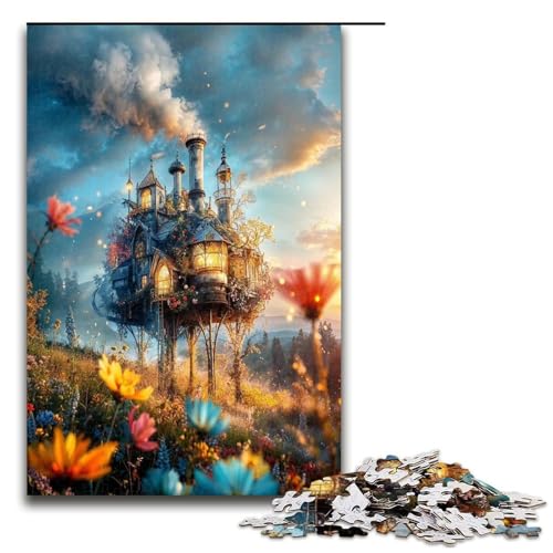 Puzzle 1000 Teile für Erwachsene Blumenschloss Puzzle Spiel zum Anfassen einzigartige Heimdekoration und Geschenke 1000 PCS (75 x 50 cm) von ouynngjing