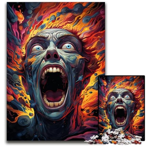 Puzzle 1000 Teile für Erwachsene Fantasie Bunte Zombies Holzpuzzle für Erwachsene anspruchsvolles Denkspiel entspannendes Spielzeug für Teenager 1000 Teile (38 x 26 cm) von ouynngjing