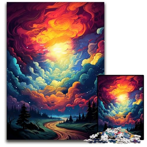 Puzzle 1000 Teile für Erwachsene FantasieSonnenuntergangslandschaft Holzpuzzle für Erwachsene anspruchsvolles Denkspiel entspannendes Spielzeug für Teenager 1000 Teile (75 x 50 cm) von ouynngjing