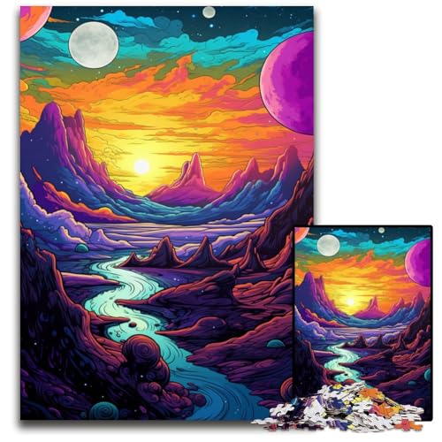 Puzzle 1000 Teile für Erwachsene FantasyWeltraumPuzzle aus Holz für Erwachsene anspruchsvolles Denkspiel entspannendes Spielzeug für Teenager 1000 Teile (75 x 50 cm) von ouynngjing