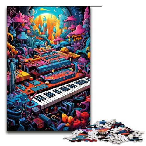 Puzzle 1000 Teile für Erwachsene Farbiges elektronisches Tastaturpuzzle praktisches Spiel einzigartige Heimdekoration und Geschenke 1000 PCS (75 x 50 cm) von ouynngjing