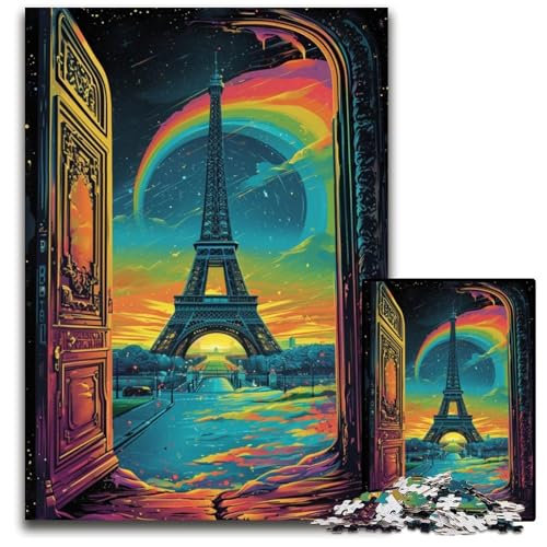 Puzzle 1000 Teile für Erwachsene Frankreich Eiffelturm Holzpuzzle für Erwachsene anspruchsvolles Denkspiel entspannendes Spielzeug für Teenager 1000 Teile (38 x 26 cm) von ouynngjing