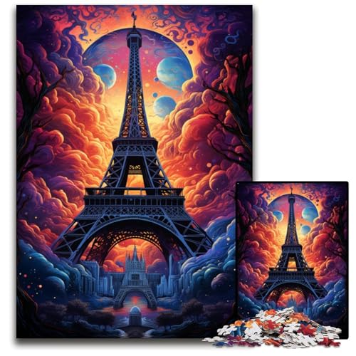Puzzle 1000 Teile für Erwachsene Frankreich Eiffelturm Holzpuzzle für Erwachsene anspruchsvolles Denkspiel entspannendes Spielzeug für Teenager 1000 Teile (75 x 50 cm) von ouynngjing
