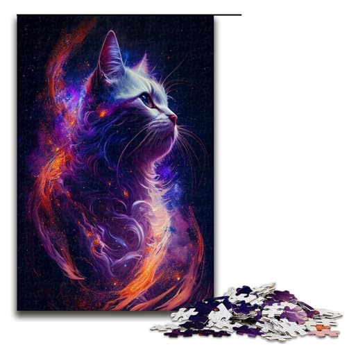Puzzle 1000 Teile für Erwachsene Galaktisches Katzen Puzzle Spiel zum Anfassen einzigartige Heimdekoration und Geschenke 1000 PCS (75 x 50 cm) von ouynngjing
