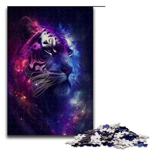 Puzzle 1000 Teile für Erwachsene Galaxy Tiger Puzzle Spiel zum Anfassen einzigartige Heimdekoration und Geschenke 1000 PCS (75 x 50 cm) von ouynngjing