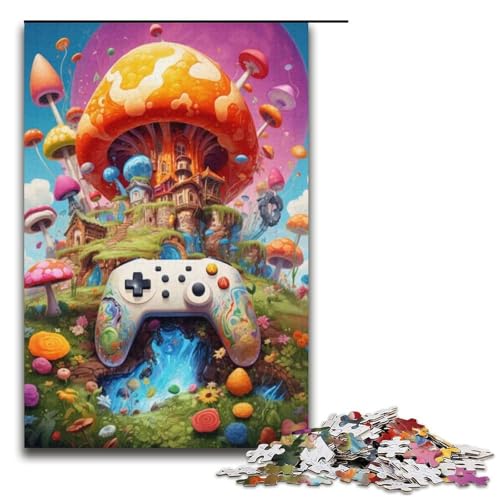 Puzzle 1000 Teile für Erwachsene Gamepad Pilz Puzzle praktisches Spiel einzigartige Heimdekoration und Geschenke 1000 Teile (38 x 26 cm) von ouynngjing