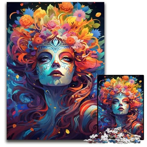 Puzzle 1000 Teile für Erwachsene Göttin der Farbkunst Holzpuzzle für Erwachsene anspruchsvolles Denkspiel entspannendes Spielzeug für Teenager 1000 Teile (38 x 26 cm) von ouynngjing