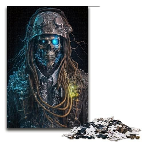 Puzzle 1000 Teile für Erwachsene Kapitän Skelett Puzzle Spiel zum Anfassen einzigartige Heimdekoration und Geschenke 1000 PCS (75 x 50 cm) von ouynngjing
