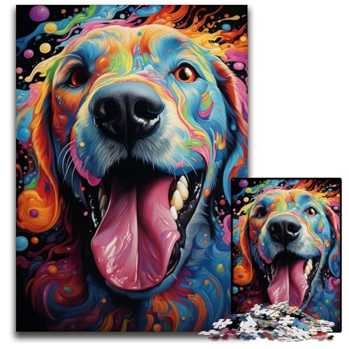 Puzzle 1000 Teile für Erwachsene Malen Farbe Hund schwierige Puzzles für Erwachsene anspruchsvolles Denkspiel für Teenager Familienspaß interaktives Spiel 1000 Teile (38x26cm) von ouynngjing