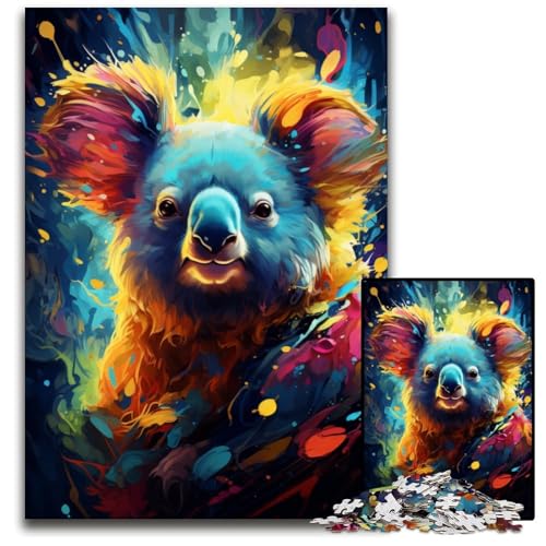 Puzzle 1000 Teile für Erwachsene Malen Farbe Koala schwierige Puzzles für Erwachsene anspruchsvolles Denkspiel für Teenager Familienspaß interaktives Spiel 1000 Teile (75x50cm) von ouynngjing