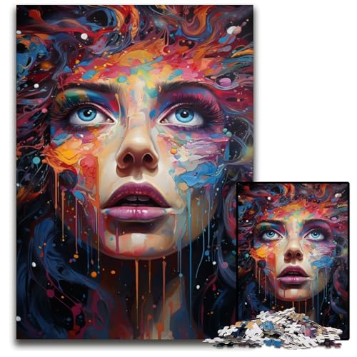 Puzzle 1000 Teile für Erwachsene Malen Farbe Mädchen Holzpuzzle für Erwachsene Heimdekoration 1000 Teile (75x50cm) von ouynngjing