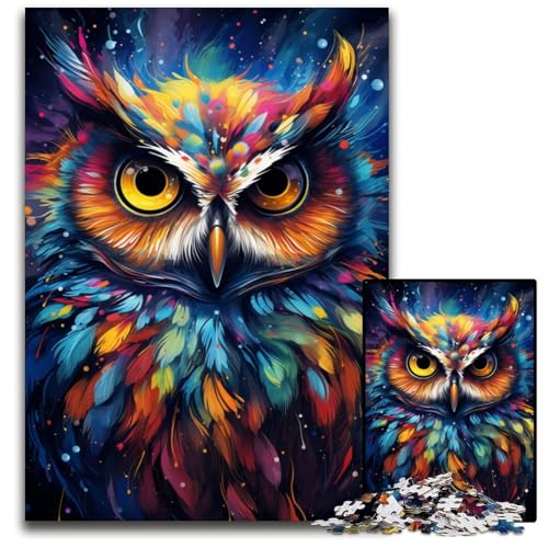 Puzzle 1000 Teile für Erwachsene Malen Farbeule Papierpuzzle für Erwachsene Heimdekoration 1000 Teile (38x26cm) von ouynngjing
