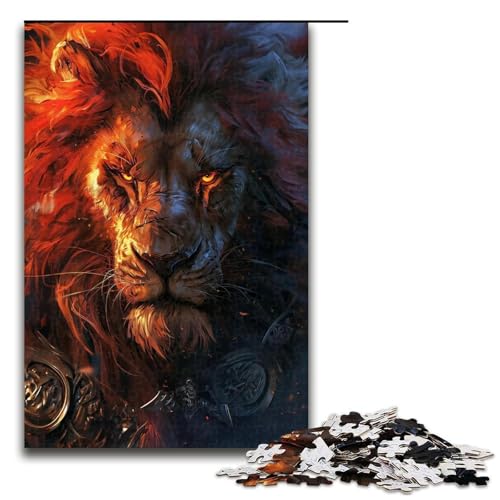 Puzzle 1000 Teile für Erwachsene Mittelalterliches Löwenpuzzle Spiel zum Anfassen einzigartige Heimdekoration und Geschenke 1000 PCS (75 x 50 cm) von ouynngjing