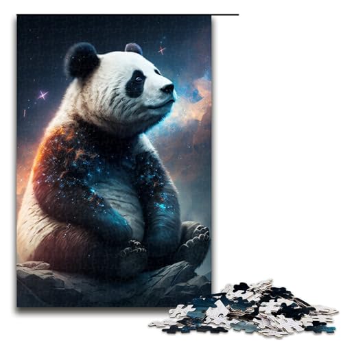 Puzzle 1000 Teile für Erwachsene Panda im GalaxiePuzzle praktisches Spiel einzigartige Heimdekoration und Geschenke 1000 PCS (75 x 50 cm) von ouynngjing