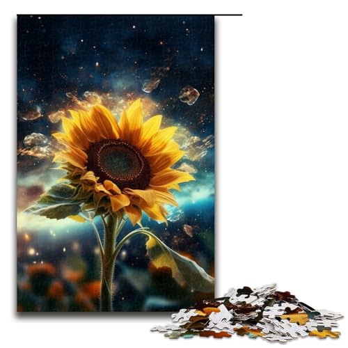 Puzzle 1000 Teile für Erwachsene Sonnenblumen Stern Puzzle praktisches Spiel einzigartige Heimdekoration und Geschenke 1000 PCS (75 x 50 cm) von ouynngjing