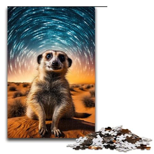 Puzzle 1000 Teile für Erwachsene Sternennacht Erdmännchen Puzzle Spiel zum Anfassen einzigartige Heimdekoration und Geschenke 1000 PCS (75 x 50 cm) von ouynngjing