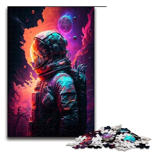 Puzzle 1000 Teile für Erwachsene Weltraum Astronauten Puzzle praktisches Spiel einzigartige Heimdekoration und Geschenke 1000 PCS (75 x 50 cm) von ouynngjing