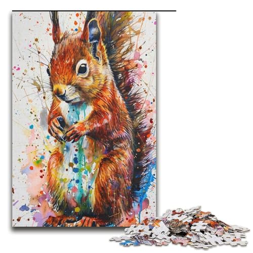 Puzzle 1000 Teile für Erwachsene buntes EichhörnchenPuzzle praktisches Spiel einzigartige Heimdekoration und Geschenke 1000 Teile (38 x 26 cm) von ouynngjing