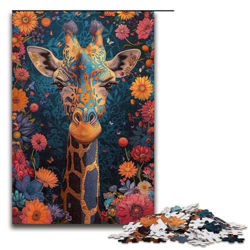 Puzzle 1000 Teile für Erwachsene buntes GiraffenPuzzle praktisches Spiel einzigartige Heimdekoration und Geschenke 1000 PCS (75 x 50 cm) von ouynngjing