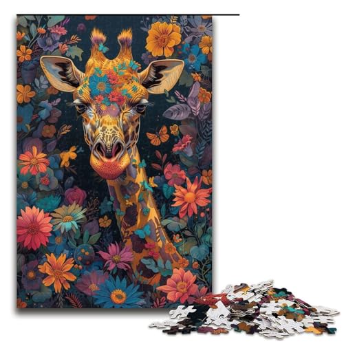 Puzzle 1000 Teile für Erwachsene buntes GiraffenPuzzle praktisches Spiel einzigartige Heimdekoration und Geschenke 1000 PCS (75 x 50 cm) von ouynngjing