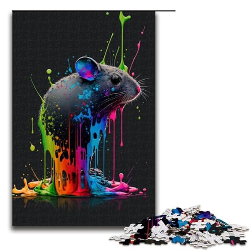 Puzzle 1000 Teile für Erwachsene buntes MausPuzzle praktisches Spiel einzigartige Heimdekoration und Geschenke 1000 PCS (75 x 50 cm) von ouynngjing
