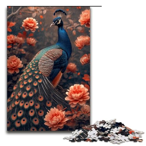 Puzzle 1000 Teile für Erwachsene buntes Pfauenpuzzle praktisches Spiel einzigartige Heimdekoration und Geschenke 1000 PCS (75 x 50 cm) von ouynngjing