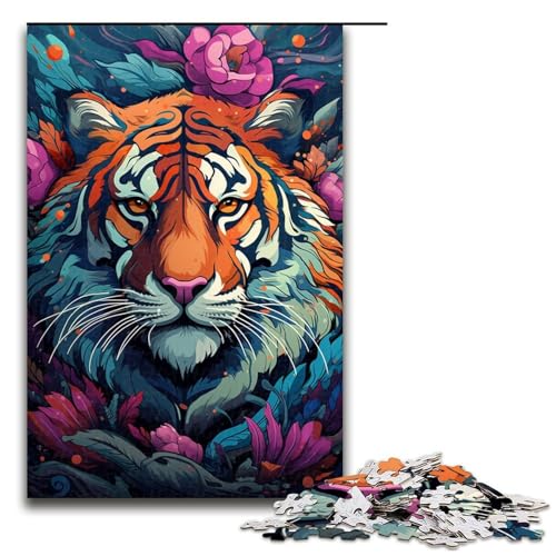 Puzzle Huahu farbenfrohes psychedelisches 1000teiliges Puzzle aus Holz für Erwachsene und Kinder ab 12 Jahren FamilienspaßPuzzle 1000 Teile (75 x 50 cm) von ouynngjing