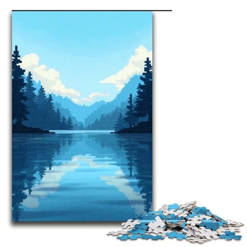 Puzzle Lake Level 1000-teiliges Puzzle aus Holz für Erwachsene und Kinder ab 12 Jahren Familienspaß-Puzzle 1000 Teile (75 x 50 cm) von ouynngjing