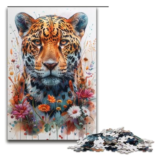 Puzzle Leopard 1000 Teile Holzpuzzle für Erwachsene und Kinder ab 12 Jahren FamilienspaßPuzzle 1000 Teile (75 x 50 cm) von ouynngjing