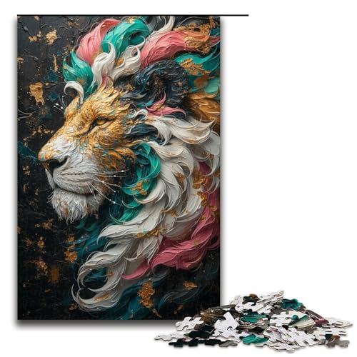 Puzzle Löwen 1000 Teile Holzpuzzle für Erwachsene und Kinder ab 12 Jahren FamilienspaßPuzzle 1000 Teile (75 x 50 cm) von ouynngjing