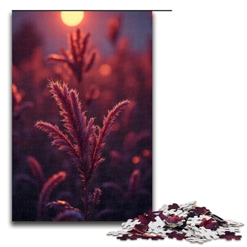 Puzzle Sonnenuntergangslandschaft 1000 Teile Holzpuzzle für Erwachsene und Kinder ab 12 Jahren Familienspaß-Puzzle 1000 Teile (75 x 50 cm) von ouynngjing
