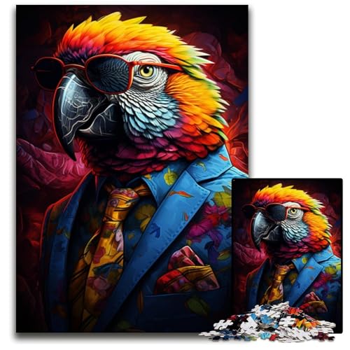 Puzzle für 1000 Teile Gemälde bunter Papagei unmögliche Puzzles für Erwachsene perfekt für Teenager und zur Heimdekoration 1000 Teile (38x26cm) von ouynngjing