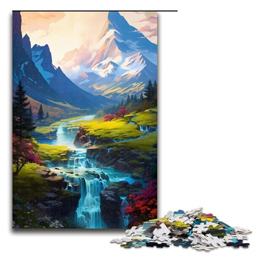 Puzzle für Erwachsene, 1000 Teile, Berge, Wasserfall, Landschaft, Heimdekoration, Puzzle, Spielzeug, Geschenk für die ganze Familie, 1000 Teile von ouynngjing
