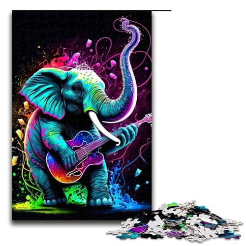 Puzzle für Erwachsene, 1000 Teile, Gitarre spielender Elefant, jedes Teil ist einzigartig – anspruchsvolles, unterhaltsames Familienspiel, 1000 Teile Puzzle für Erwachsene, 1000 Teile, Gitarre spielender Elefant, jedes Teil ist einzigartig – anspruchsvolles, unterhaltsames Familienspiel, 1000 Teile von ouynngjing